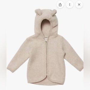 HutteliHut Toddler Made In Poland 100% Wool Zip Up Hoodie. Teddybear. 92/98